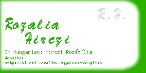 rozalia hirczi business card